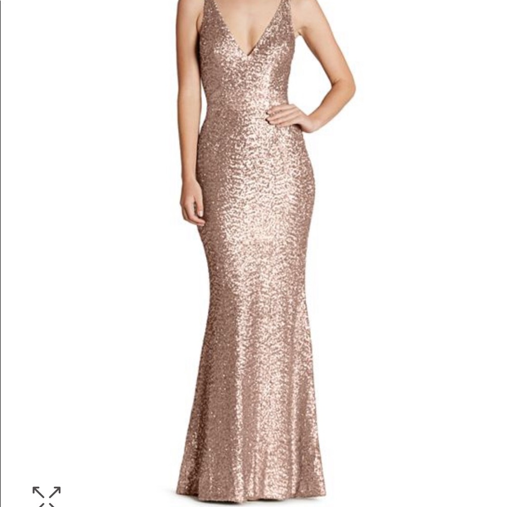 Sequin rose gold dress